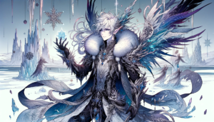 DALL·E 2023-11-16 11.19.40 - A color illustration of a faerie lord of ice and cold, depicted with detailed dark fantasy elements and dynamic linework in a manga style. The faerie